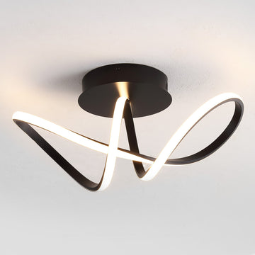 Chantelle 19.5" Modern Minimalist Aluminum Loop Integrated LED Semi Flush Mount - JONATHAN Y